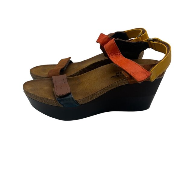 Naot Miracle Wedge Shoes Womens 8 (39) Sandals Multicolor 3" Heel - Picture 4 of 12